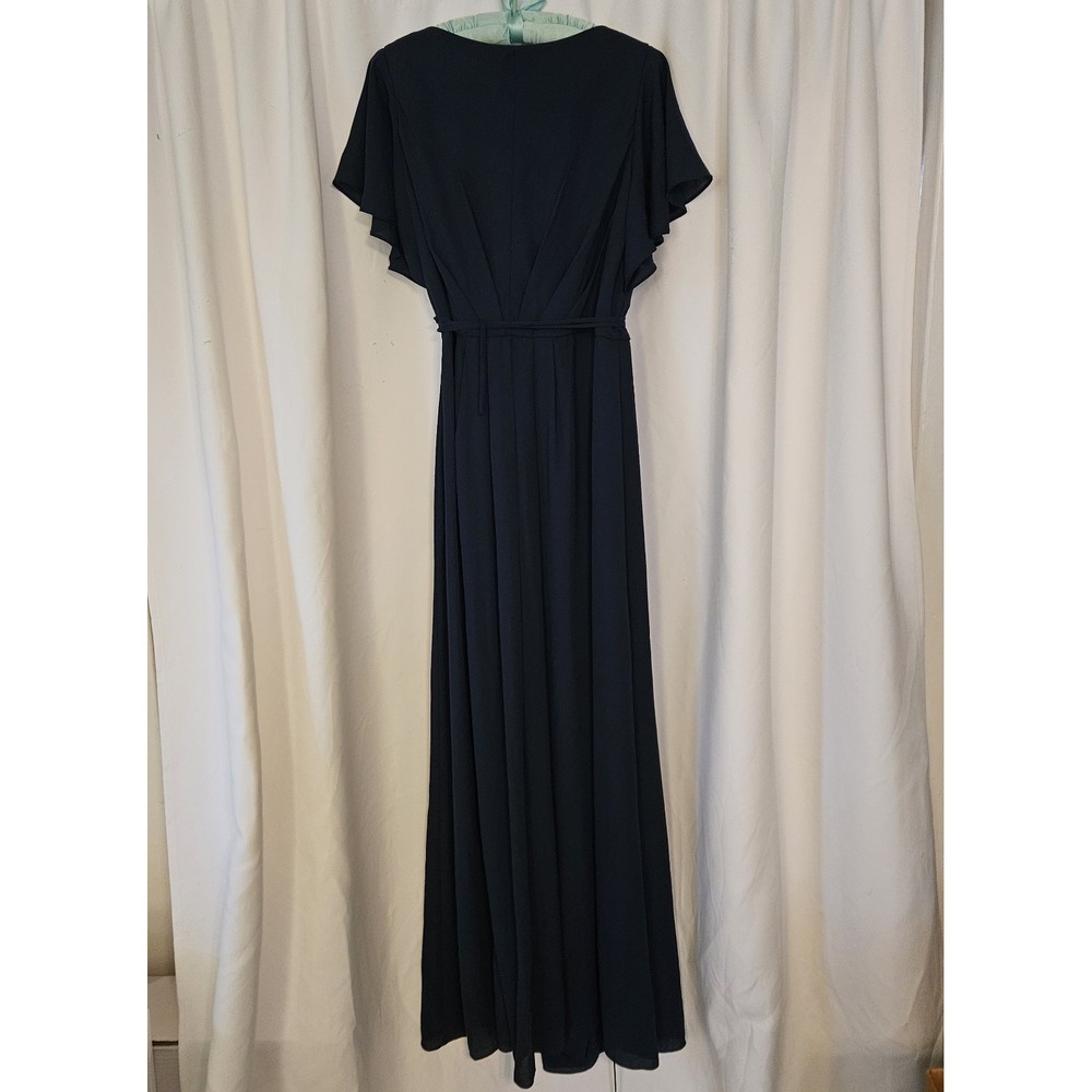 NWT Celebrate DB Studio Flutter Sleeve Wrap Dress Womens‎ 12 Marine Blue Formal